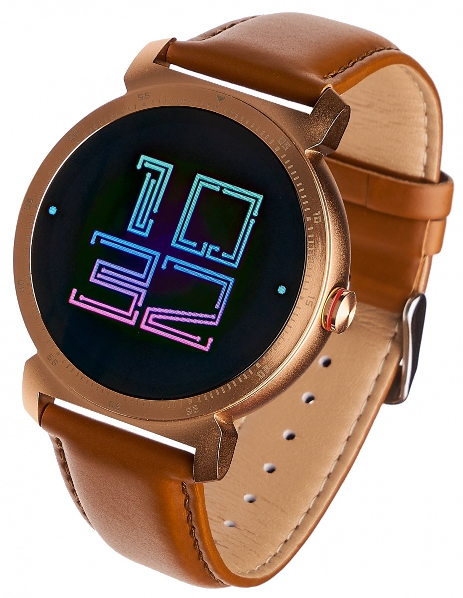Smartwatch GT20S złoty skórzany 