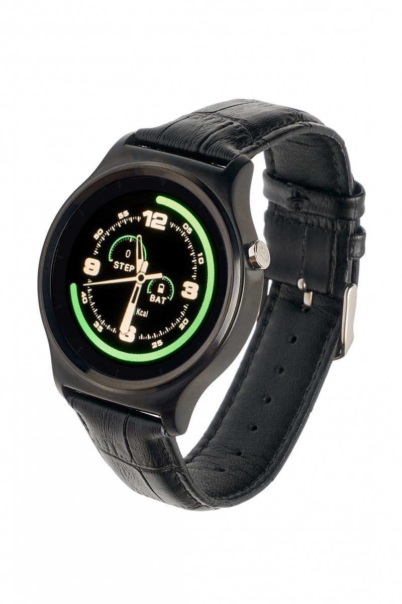 Smartwatch GT18 czarny skórzany 