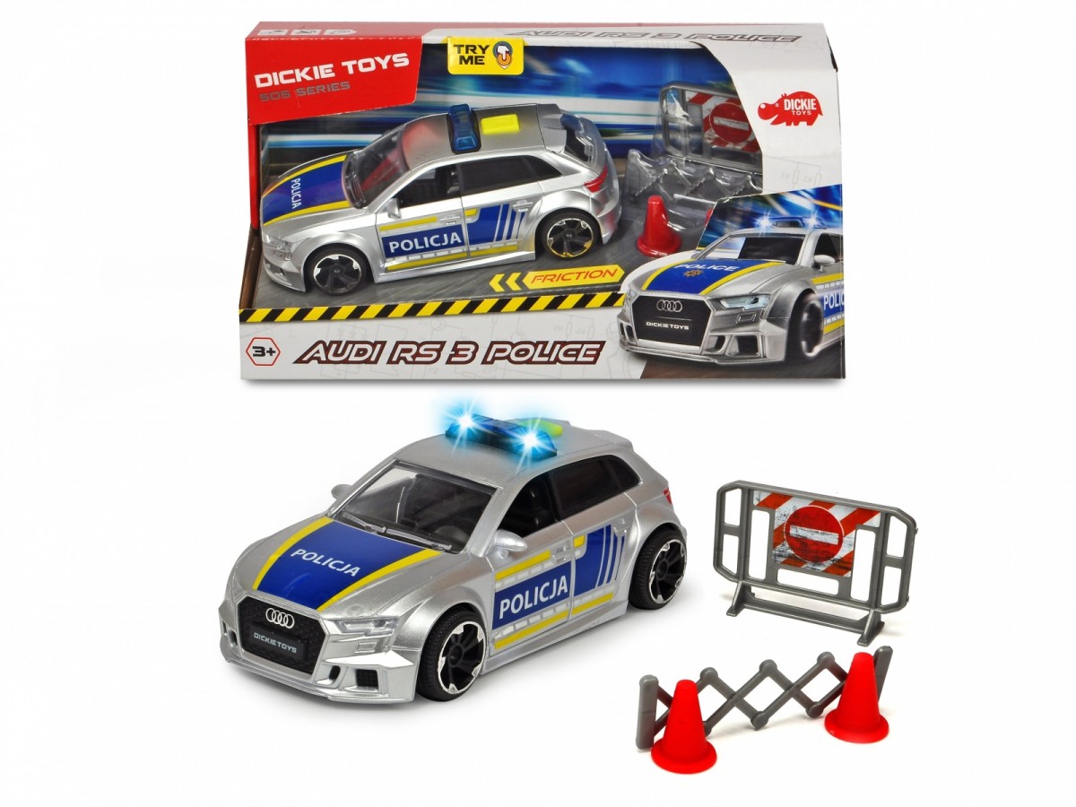 Pojazd SOS Policja Audi RS3, 15 cm