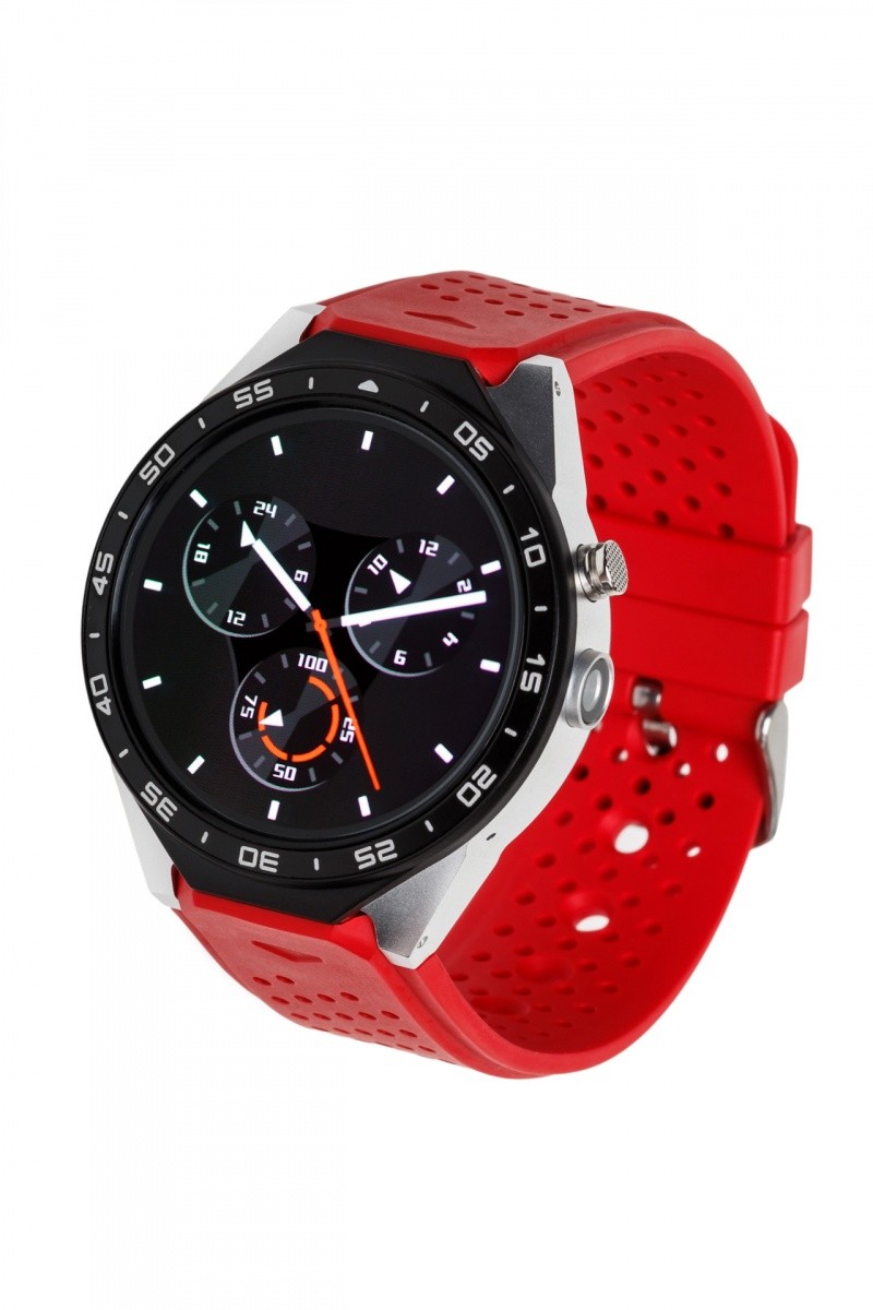 Smartwatch Expert srebrno-czerwony 
