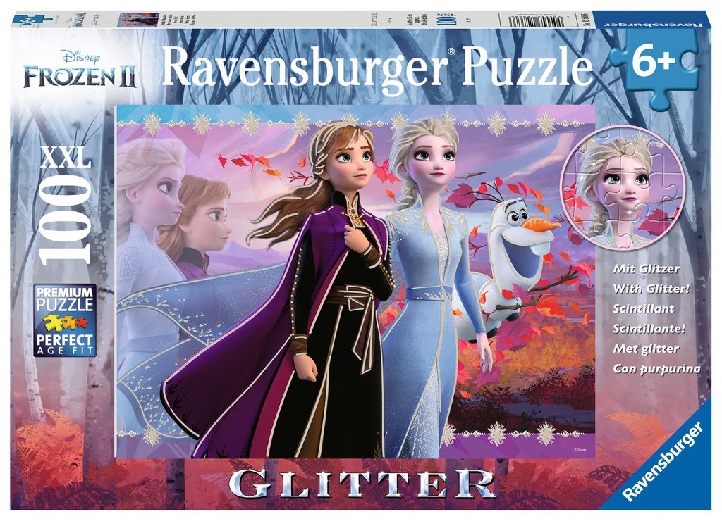 Puzzle 100 elementów XXL Frozen 2, Kraina Lodu 2 Brokatowe