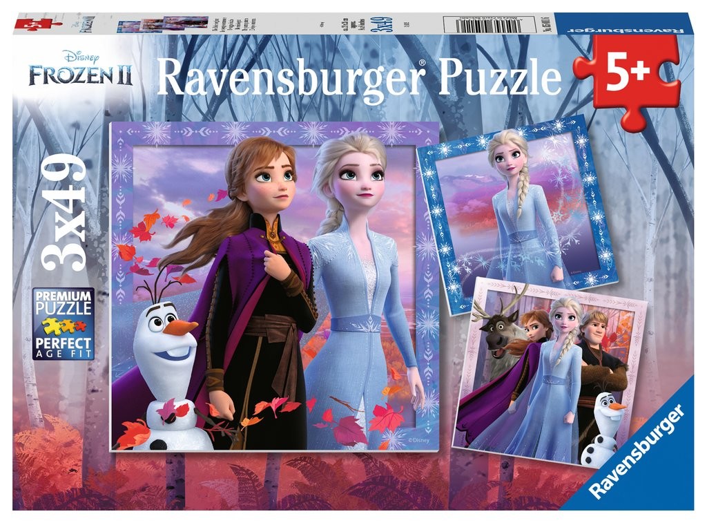 Puzzle 3x49 elementów Frozen 2, Kraina Lodu 2