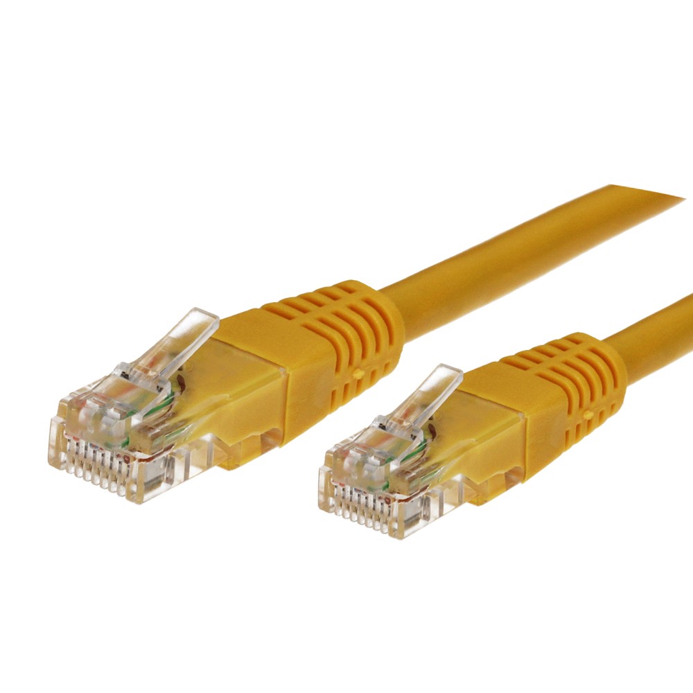 Patchcord kat.5e RJ45 UTP 0,5m. zolty 