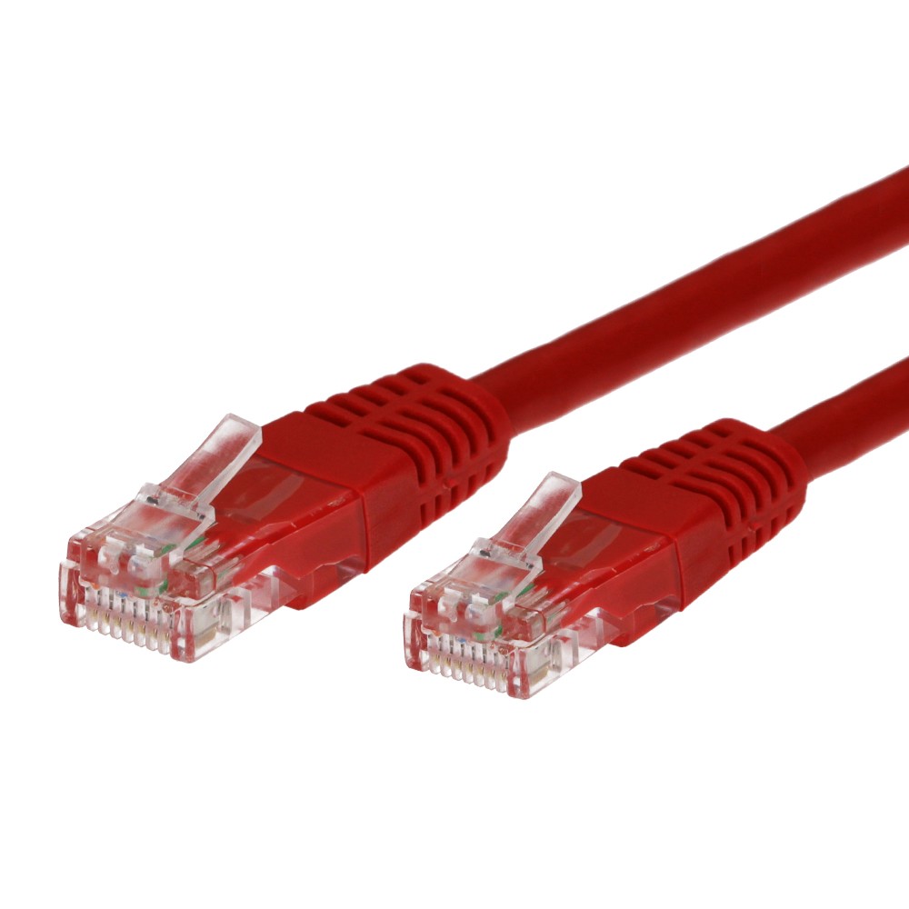 Patchcord kat.5e RJ45 UTP 0,5m. czerwony 