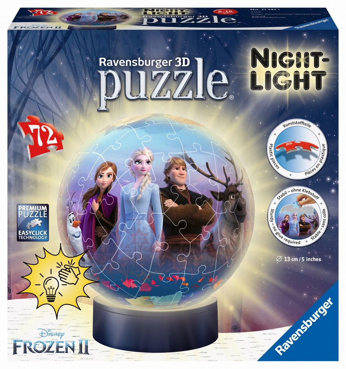 Puzzle 3D Frozen 2 Lampka kula 72 elementy