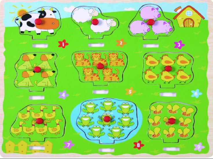 Układanka TOP BRIGHT Puzzle drewniane Liczymy łąka