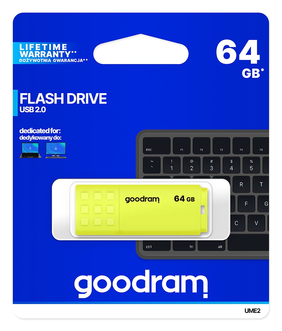 Pendrive UME2 64GB USB 2.0 Żółty