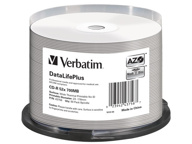 CDR 700MB DL+ AZO Thermal printable medi disc (Cake 50) NO ID 