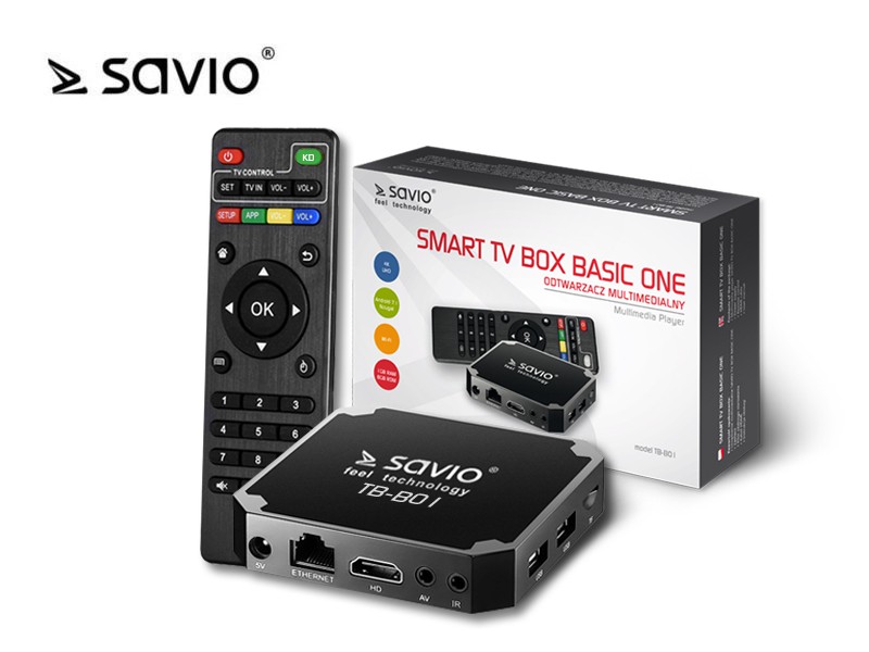 Odtwarzacz multimedialny SAVIO TB-B01 Smart TV Box Basic