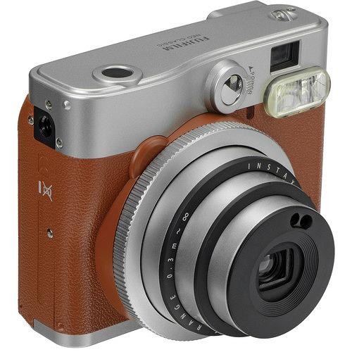 Aparat Instax Mini 90 neo Classic brązowy + wkład Instax mini 10szt +  brązowe etui 