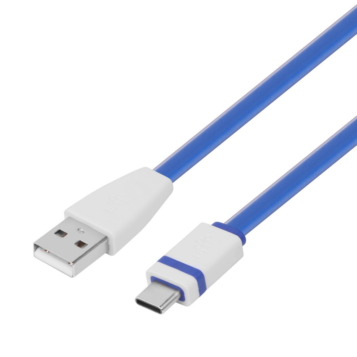 Kabel USB - USB C 1m. niebieski, płaski 