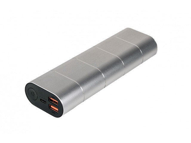 Power Bank 20000mAh 2x USB + 1x USB-C Quick Charge 3.0           srebrno-szary 