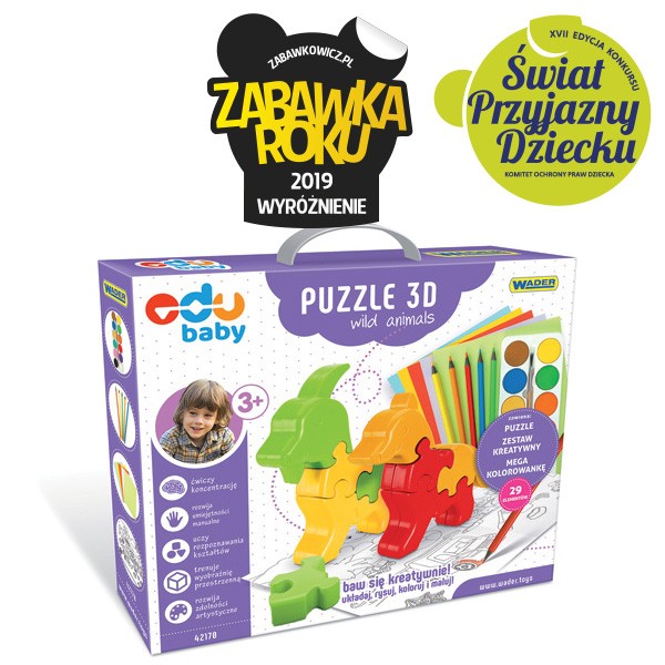 Edu Baby Puzzle 3D Zwierzęta