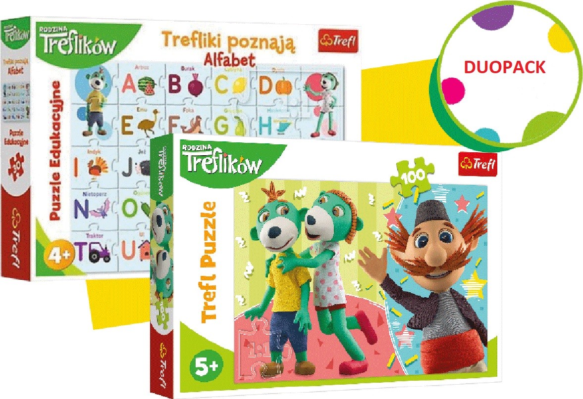 Duopack Trefliki Alfabet i puzzle 100 elementów