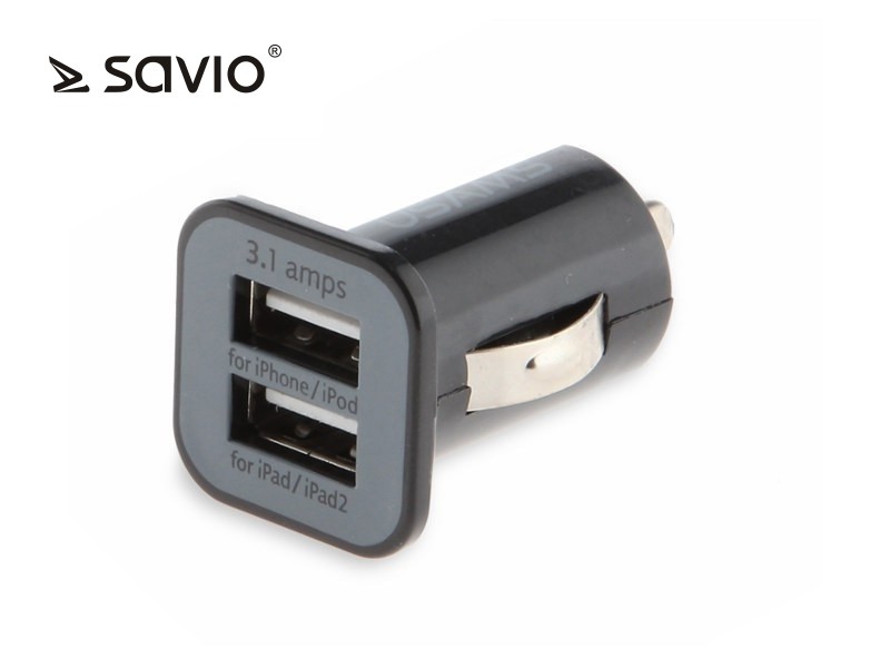 Ładowarka samochodowa SAVIO SA-04 3.1A, 2xUSB