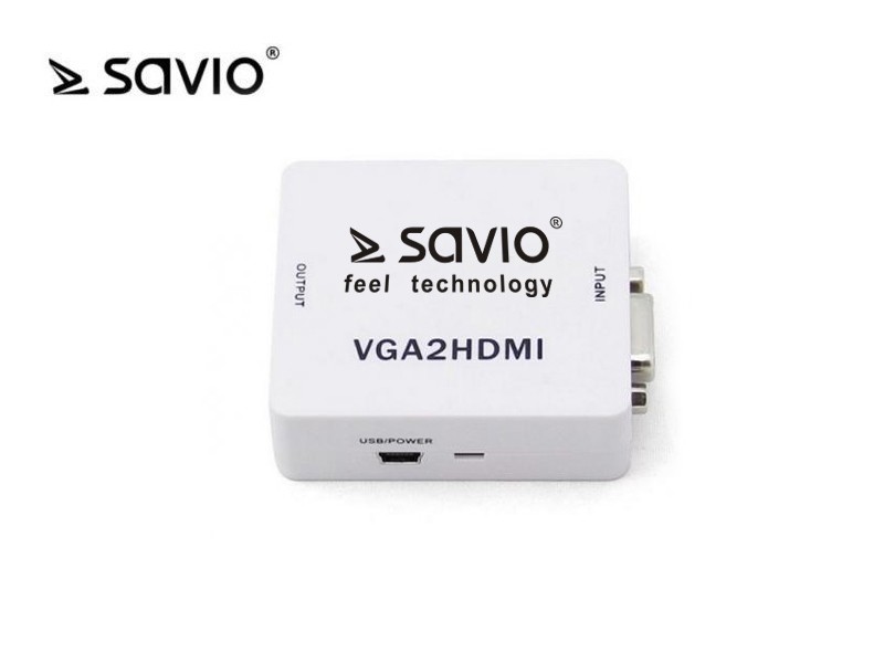 SAVIO CL-110 Konwerter/Adapter VGA -> HDMI Full HD/1080p 60Hz