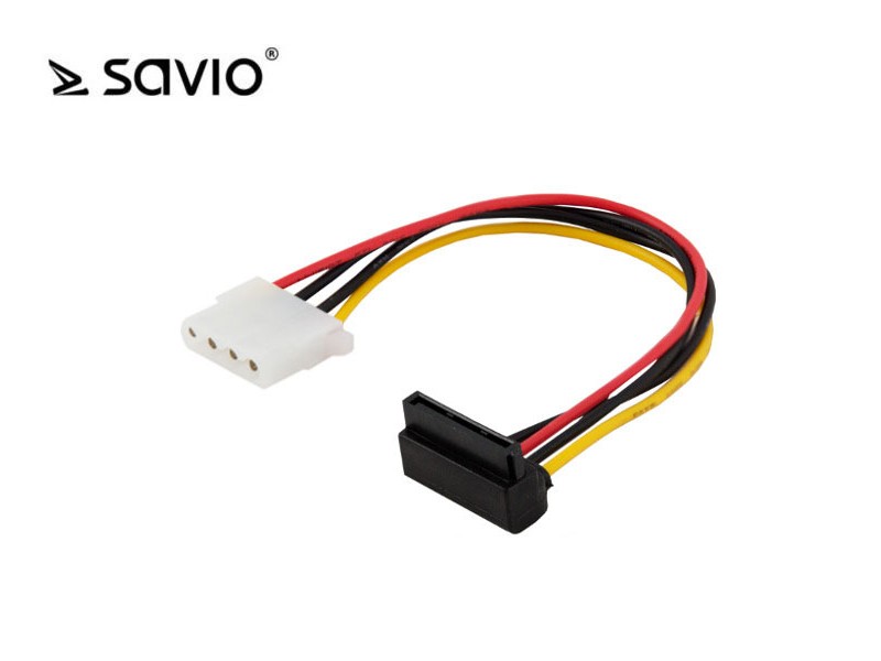 SAVIO AK-42 Kabel zasilający/adapter Molex 4pin F-SATA 15pin F kątowy, 10 szt.