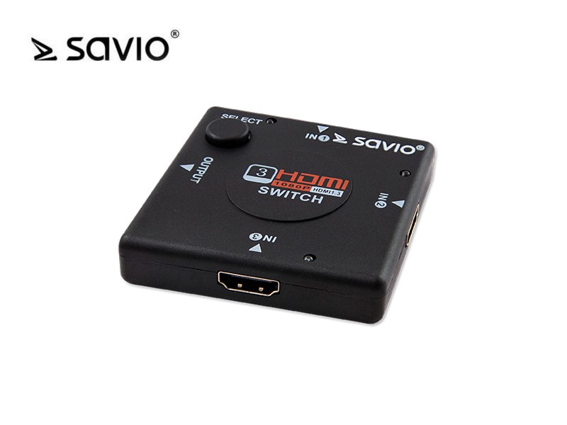 SAVIO CL-26 Switch HDMI 3 porty, Full HD,  blister