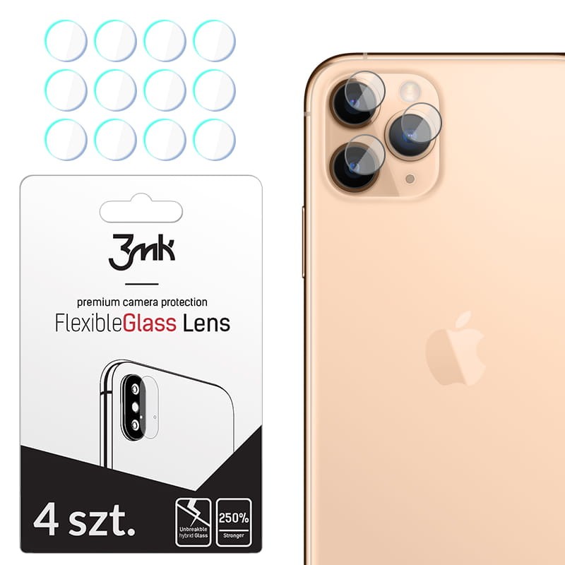 Szkło hybrydowe FlexibleGlass Lens iPhone 11 Pro na obiektyw aparatu 4 szt.