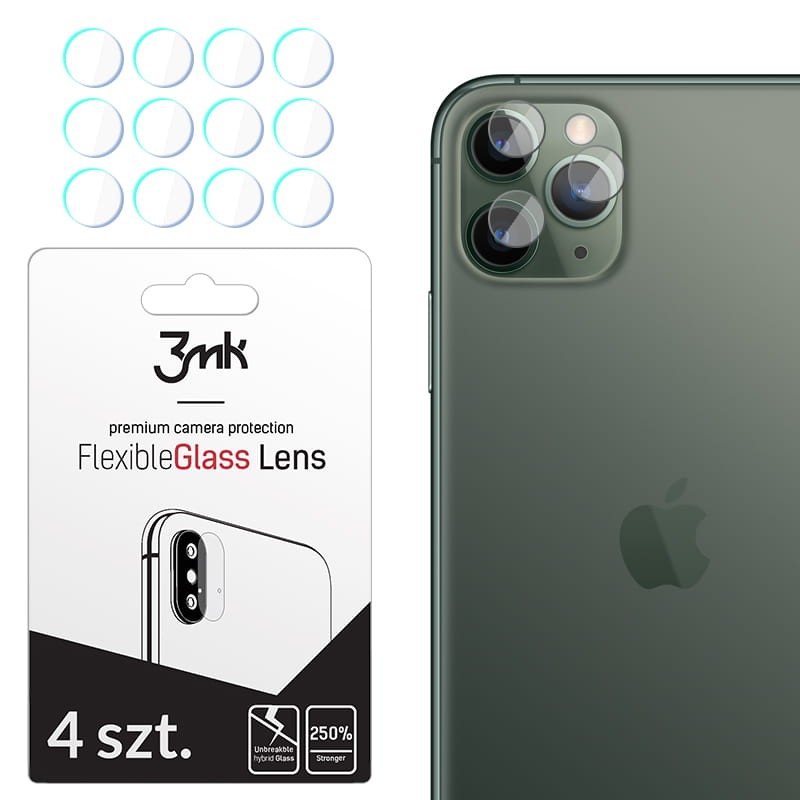 Szkło hybrydowe FlexibleGlass Lens iPhone 11 Pro Max na obiektyw aparatu 4 szt 