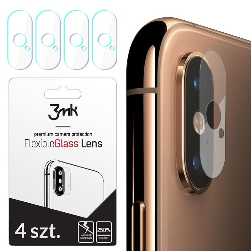 Szkło hybrydowe FlexibleGlass Lens iPhone Xs na obiektyw aparatu 4szt 