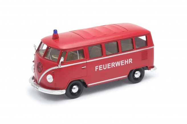 Model kolekcjonerski 1963 Volkswagen T1 czerwony