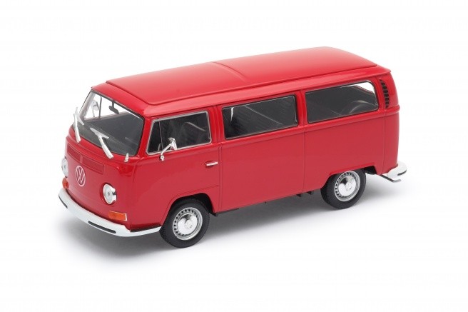 Model kolekcjonerski 1972 Volkswagen Bus T2, czerwony