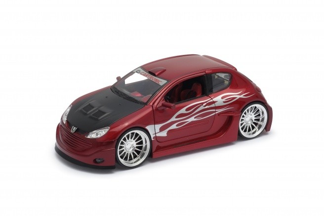 Model kolekcjonerski Peugeot 206 Tuning, czerwony