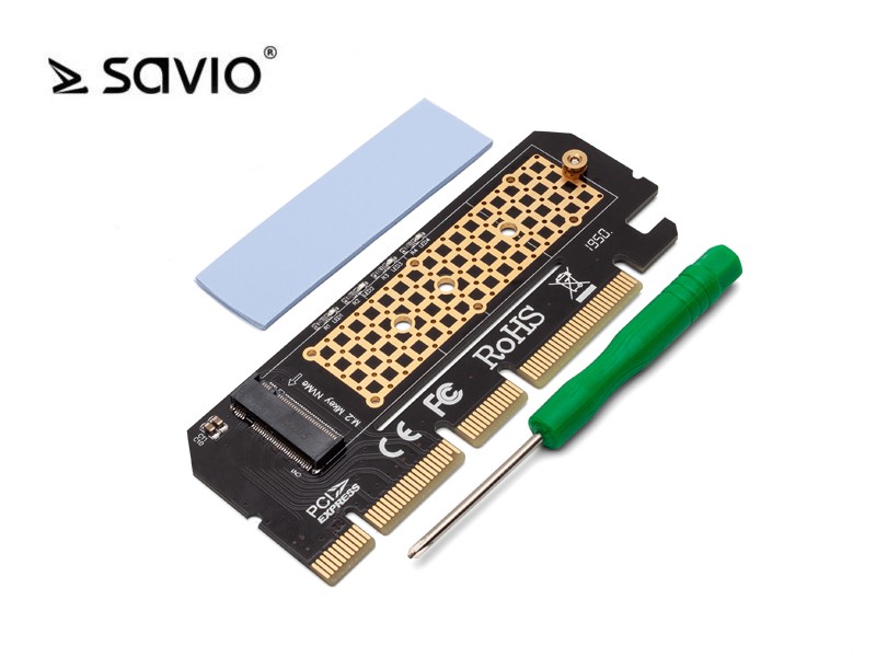 Savio AK-41 Karta rozszerzeń, adapter M.2 NVMe M-Key PCI-E