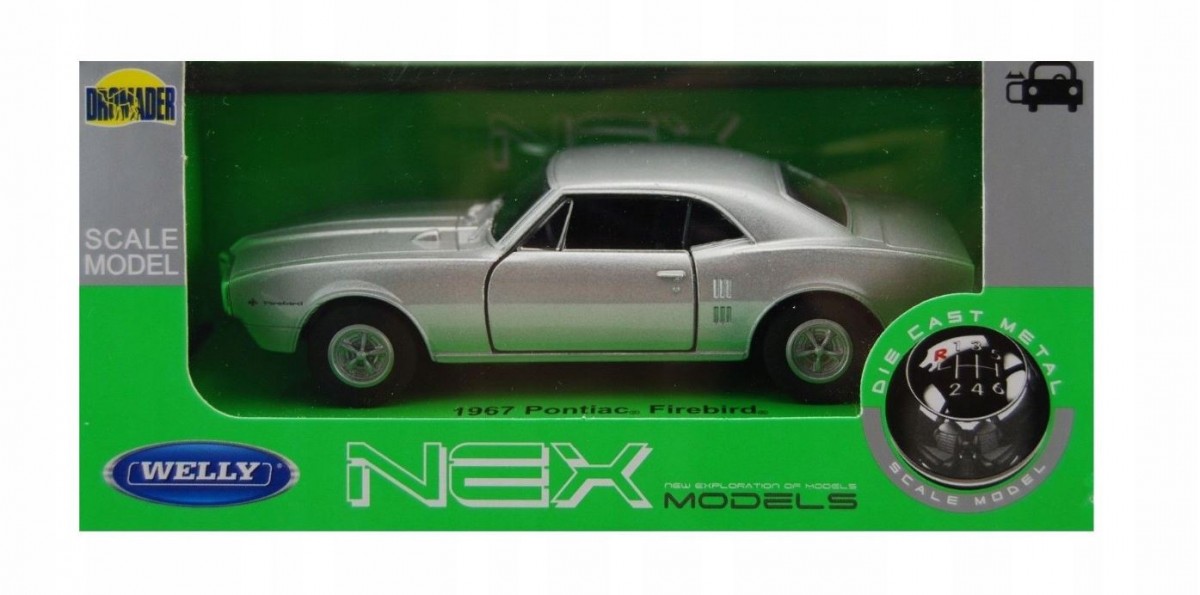 Model kolekcjonerski 1967 Pontiac Firebird, srebrny