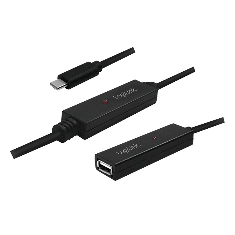 Aktywny repeater USB 2.0 A żeński do USB-C męski dł. 15m 