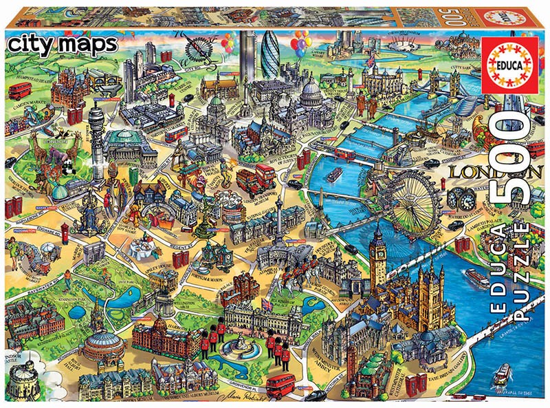 Puzzle 500 Elementów Mapa Londynu