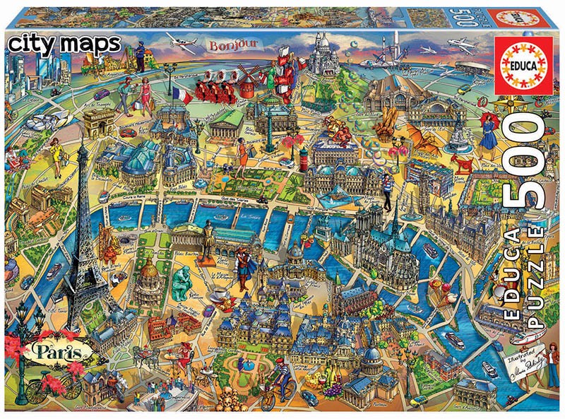 Puzzle 500 Elementów Mapa Paryża