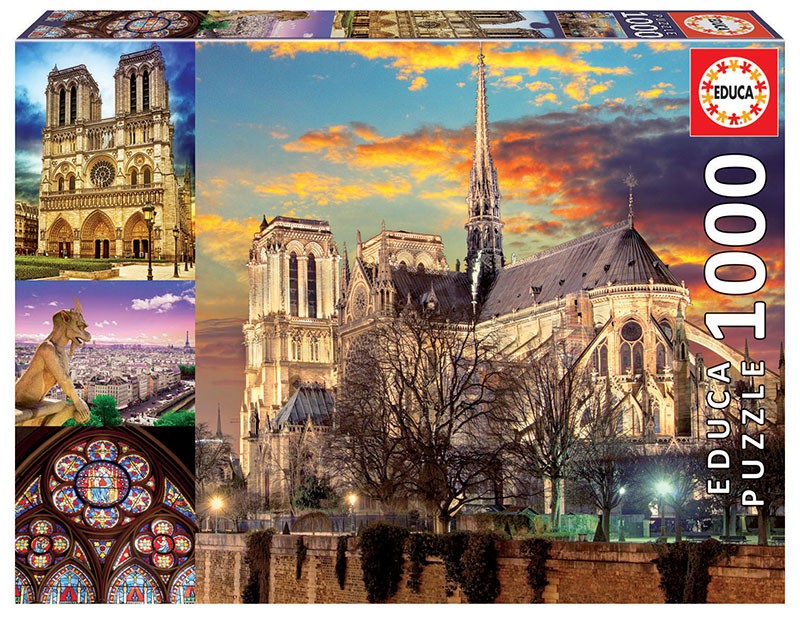 Puzzle 1000 elementów Notre Dame Kolaż