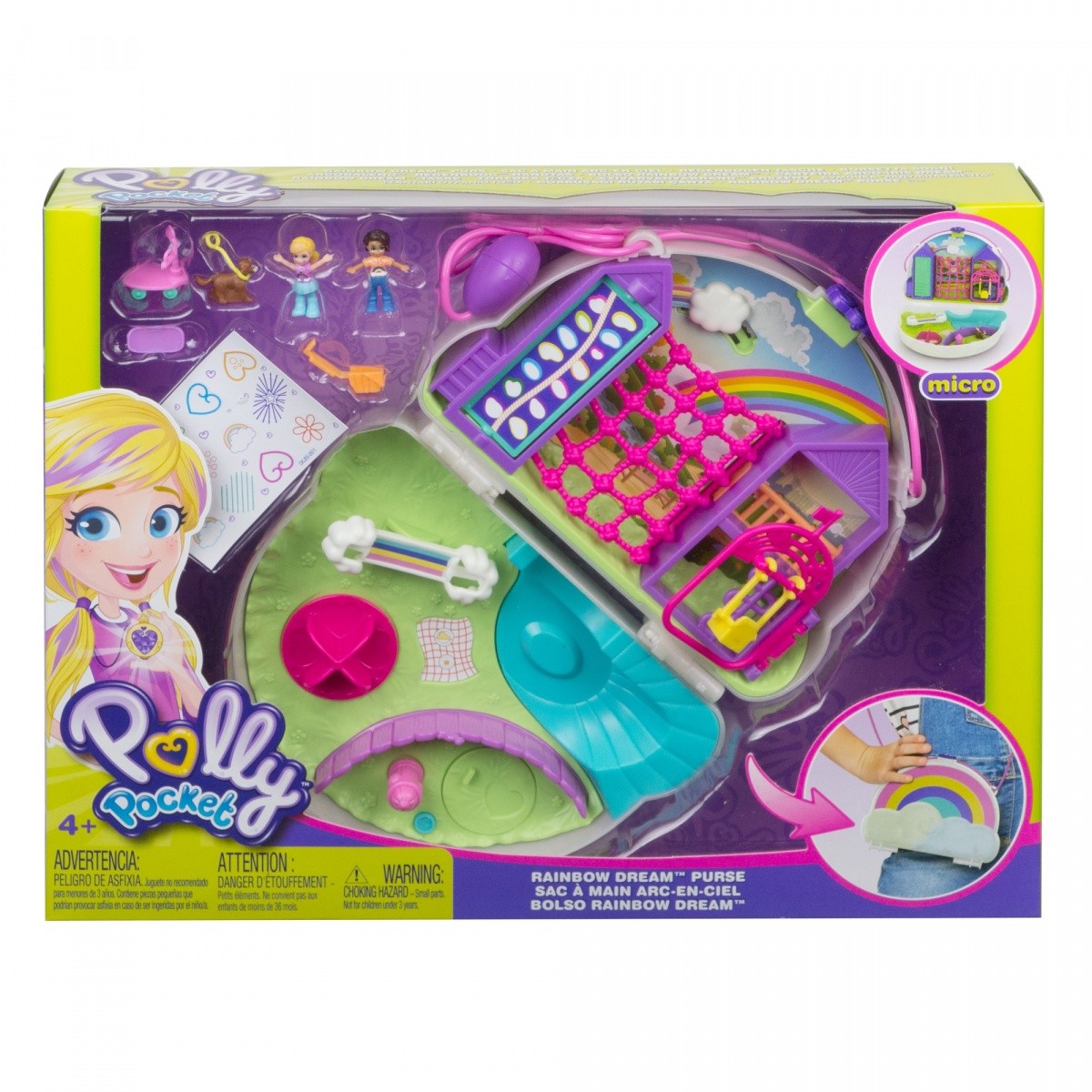 Figurki Polly Pocket Kompaktowa torebka Tęcza