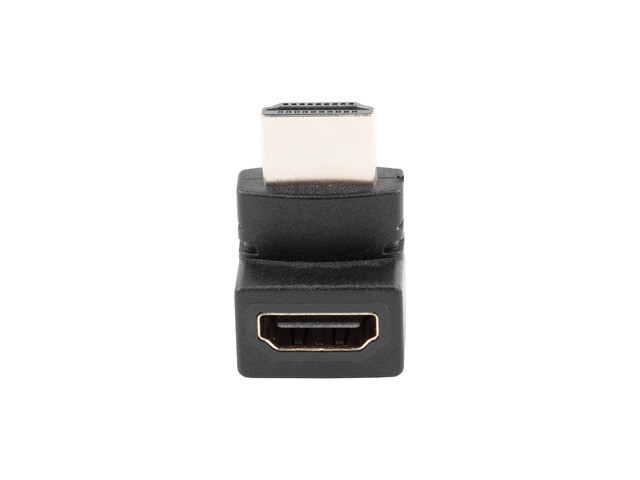 Adapter HDMI(M) - HDMI(F) Kątowy 90 stopni górny Czarny 