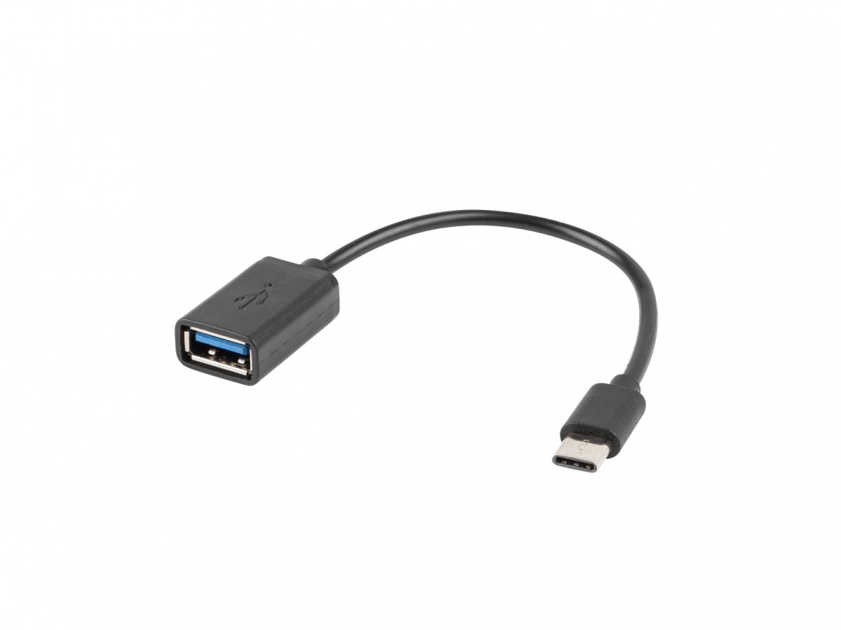 Adapter USB C(M)-USB-A (F)2.0 0.15M OTG Czarny 