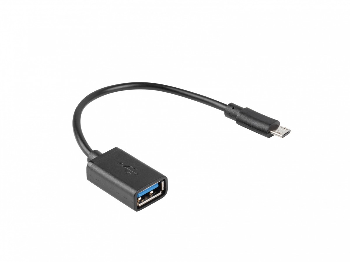 Adapter MICRO USB(F)- USB-A(f )2.0 0.15M OTG Czarny 