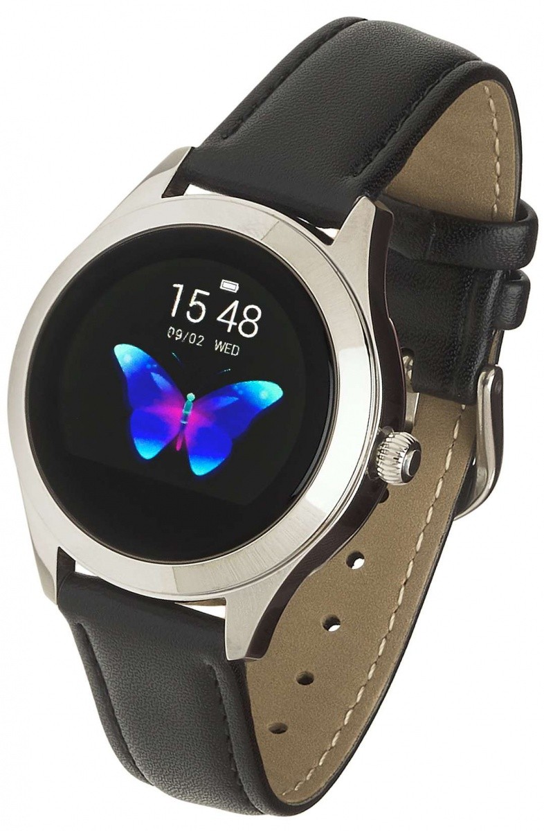 Smartwatch Women Naomi Czarny Skórzany 