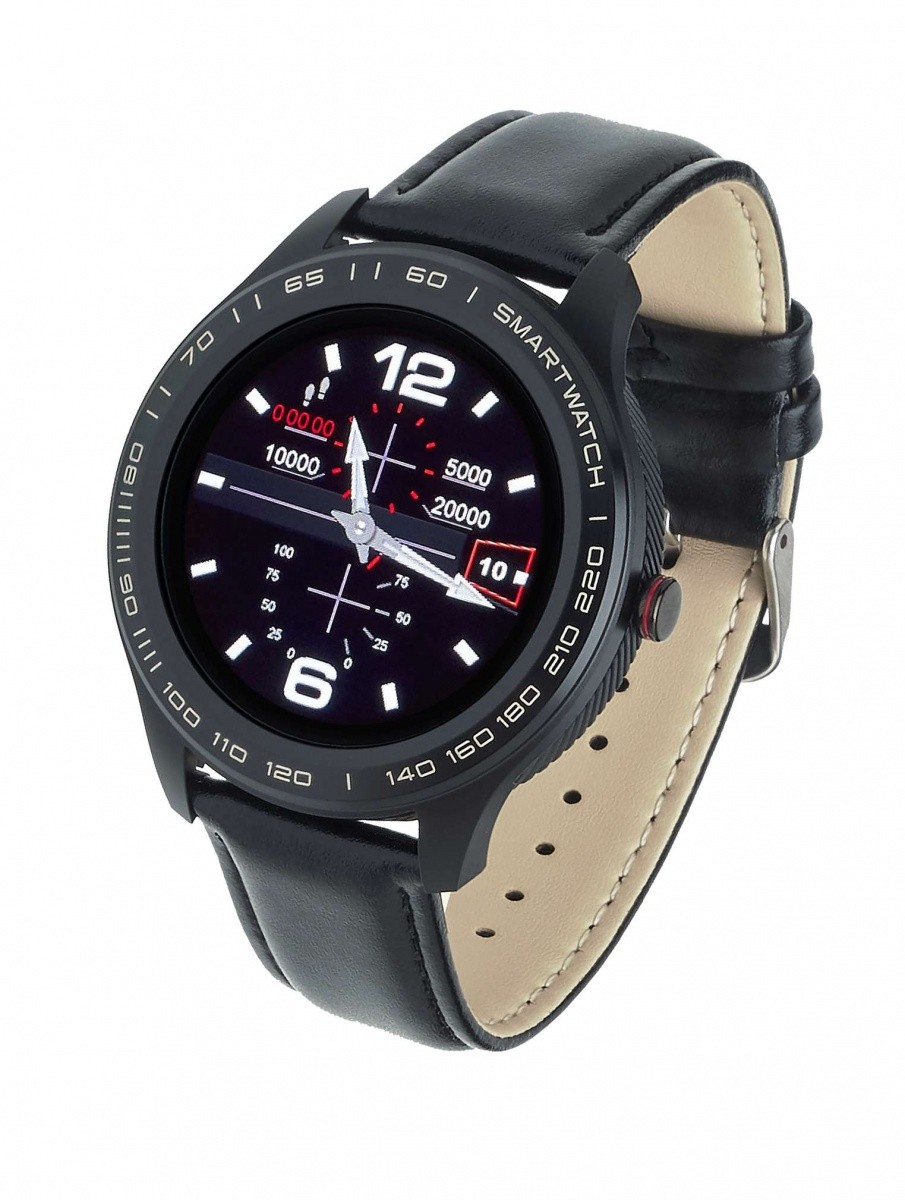 Smartwatch Men 3S Czarny Skórzany 