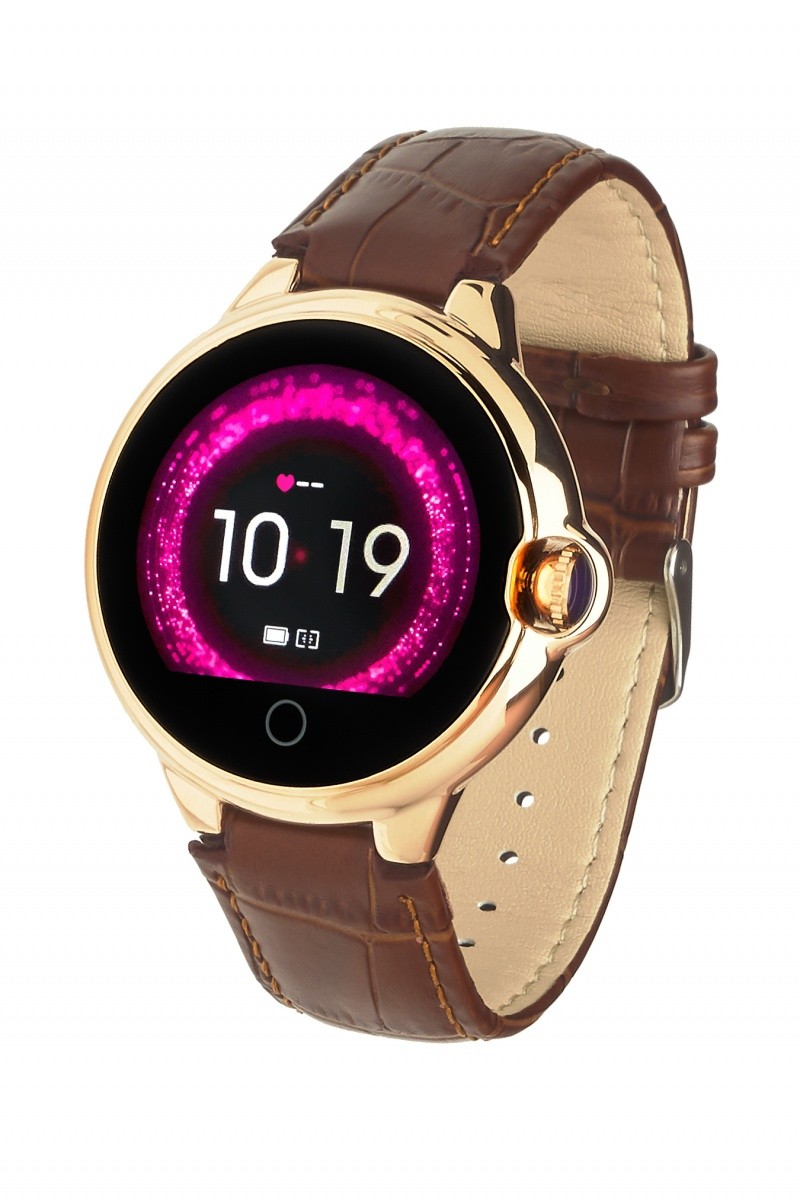 Smartwatch Women Karen Brązowy Skórzany 