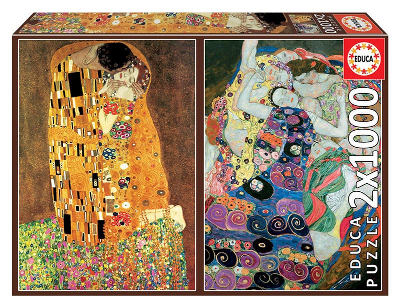 Puzzle 2x1000 Elementów. Beso+La Virgen-G.Klimt