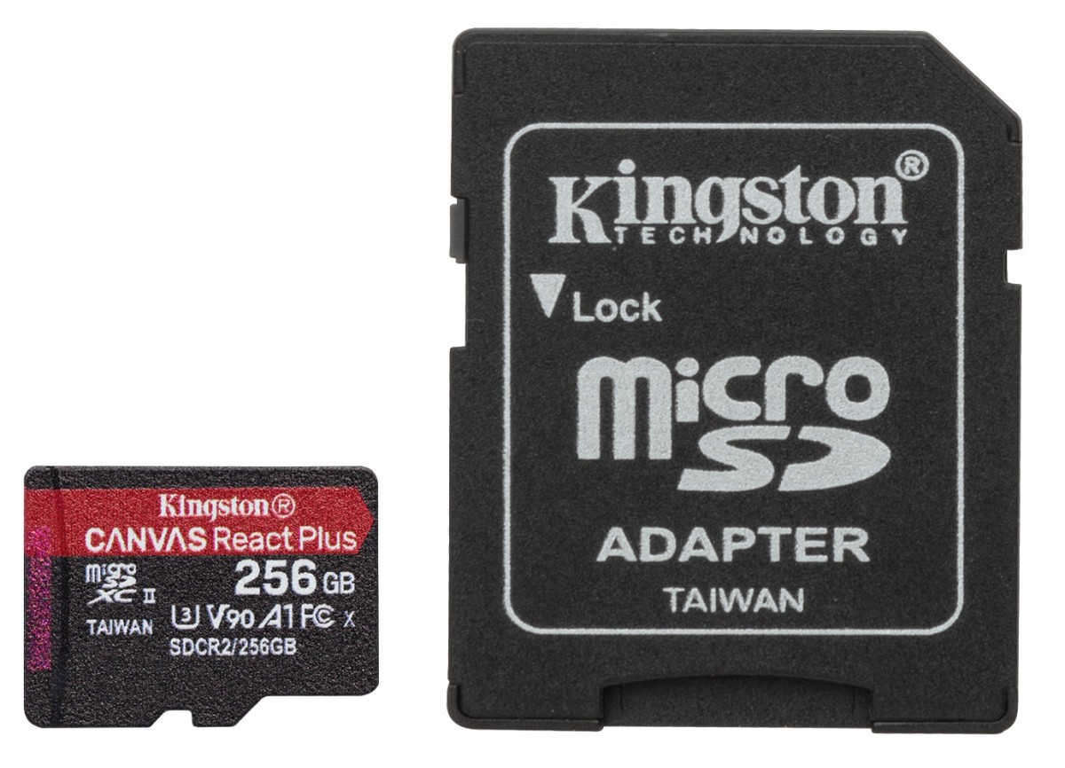 Karta pamięci microSD 256GB React Plus 285/165MB/s czytnik+adapter