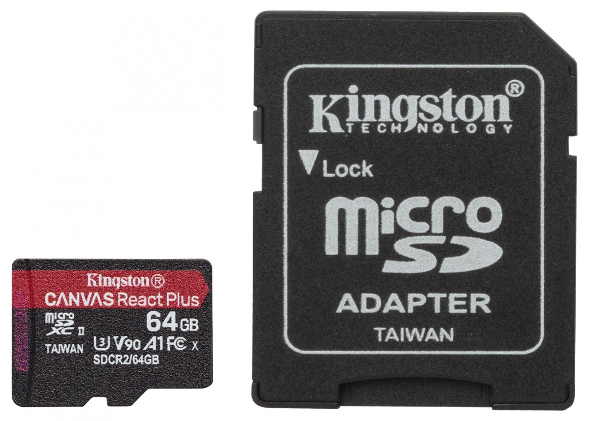 Karta pamięci microSD  64GB React Plus 285/165MB/s czytnik+adapter