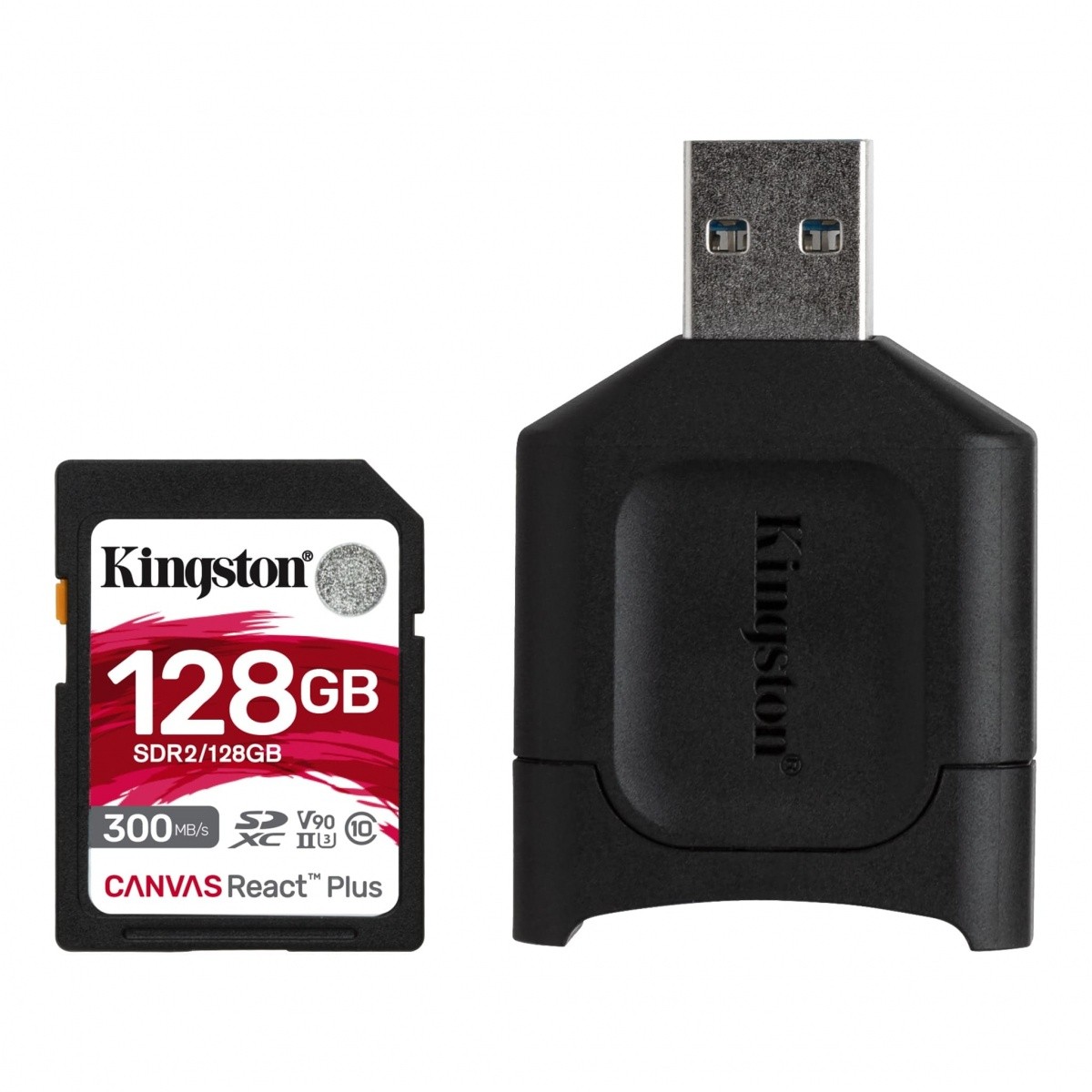 Karta pamięci SD 128GB React Plus 300/260MB/s czytnik MLP