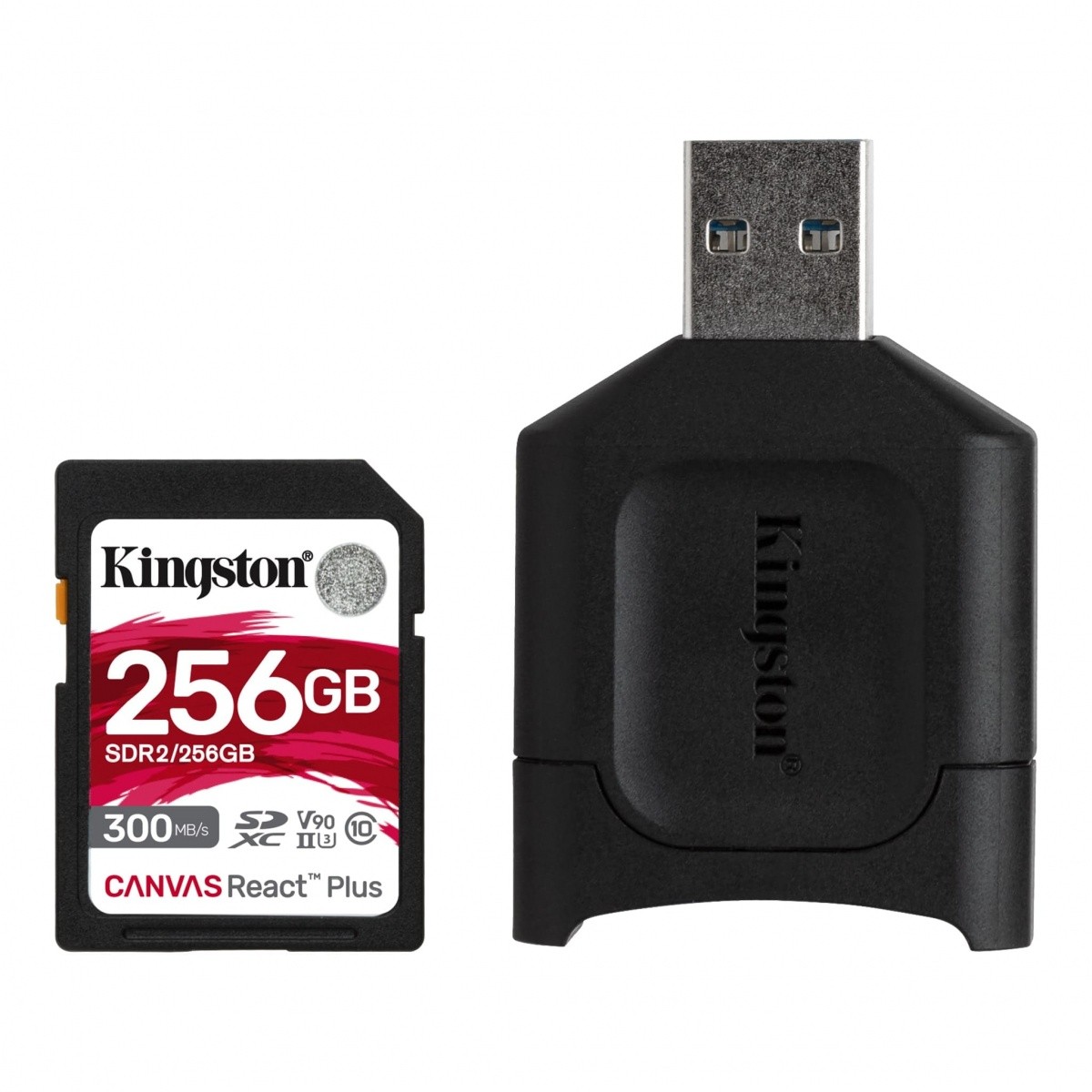 Karta pamięci SD 256GB React Plus 300/260MB/s czytnik MLP