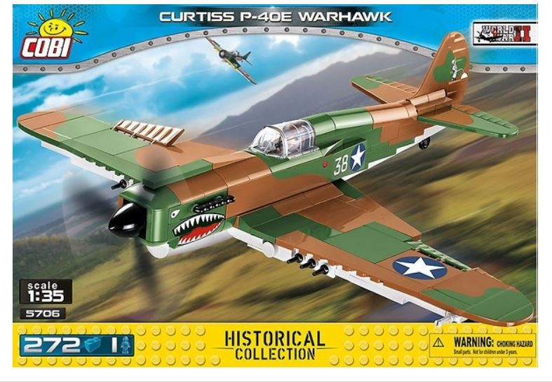 Klocki Curtiss P-40E Warhawk amerykański myśliwiec