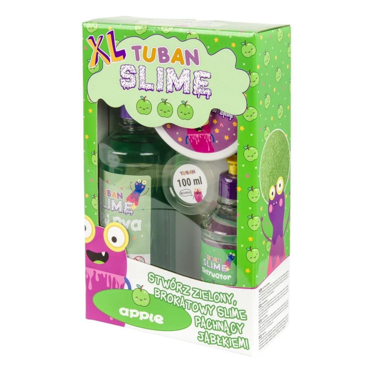 Masa plastyczna Zestaw super slime - Jabłko XL