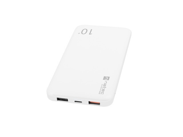 Power Bank Extreme Media Trevi Pro 10000mAh 2x USB + 1x USB-C Quick Charge 3.0 Biały