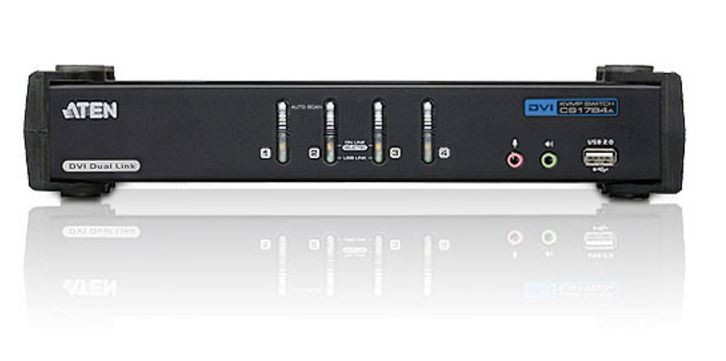 Przełącznik 4-Port USB DVI Dual lin k/Audio KVMP CS1784A 